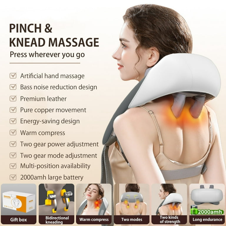 Xerdsx Massagers for Neck and Shoulder with Heat, Neck Massager for Pain  Relief Deep Tissue, Simulate Human Hand Grasping and Kneading, 2023 Best  Electric Back Massagers for Men Women 
