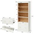 thumbnail image 2 of Tribesigns Modern White Filing Cabinet with 5-Tier Bookshelf for Home Office, 2 of 7