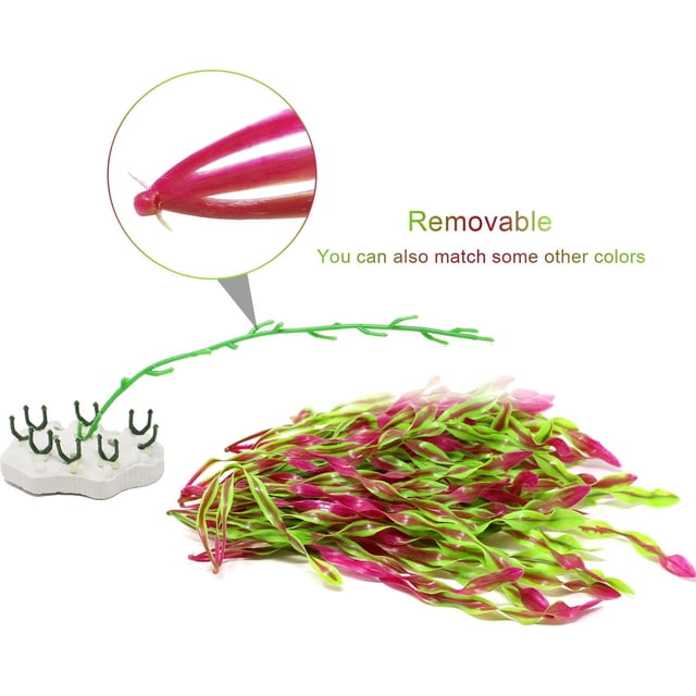 Bewildely Plantas de adorno para pecera, peces, agua, hierba, plantas de plástico, decoración de plantas acuáticas para pecera Decoración
