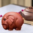 thumbnail image 4 of Figura de elefante, estatua de animal, mascota de té, pequeña escultura, adorno de té de Kungfu para Rojo marrón, 4 of 9
