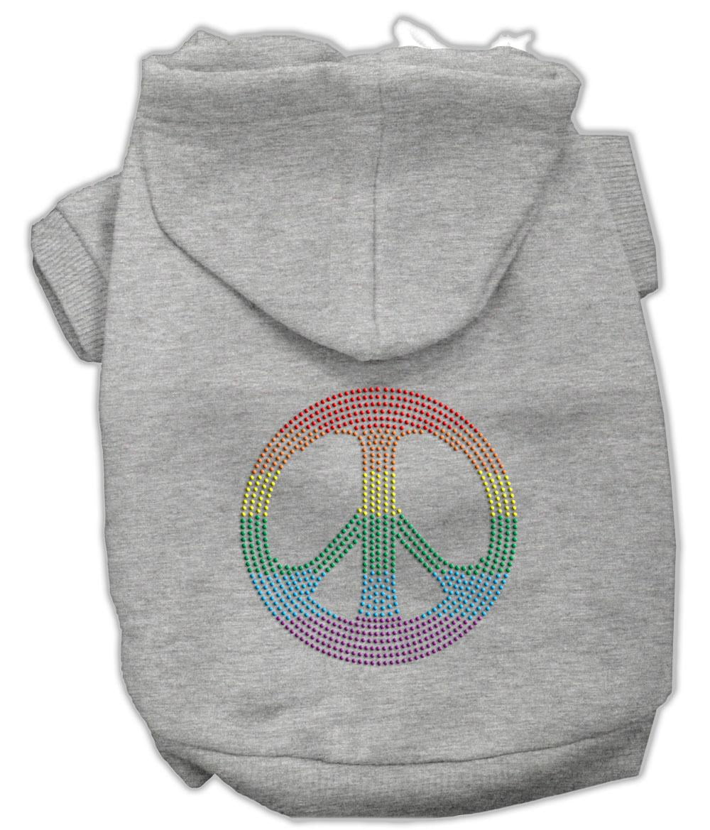 Rhinestone Rainbow Peace Sign Hoodies Grey M (12) - Walmart.com