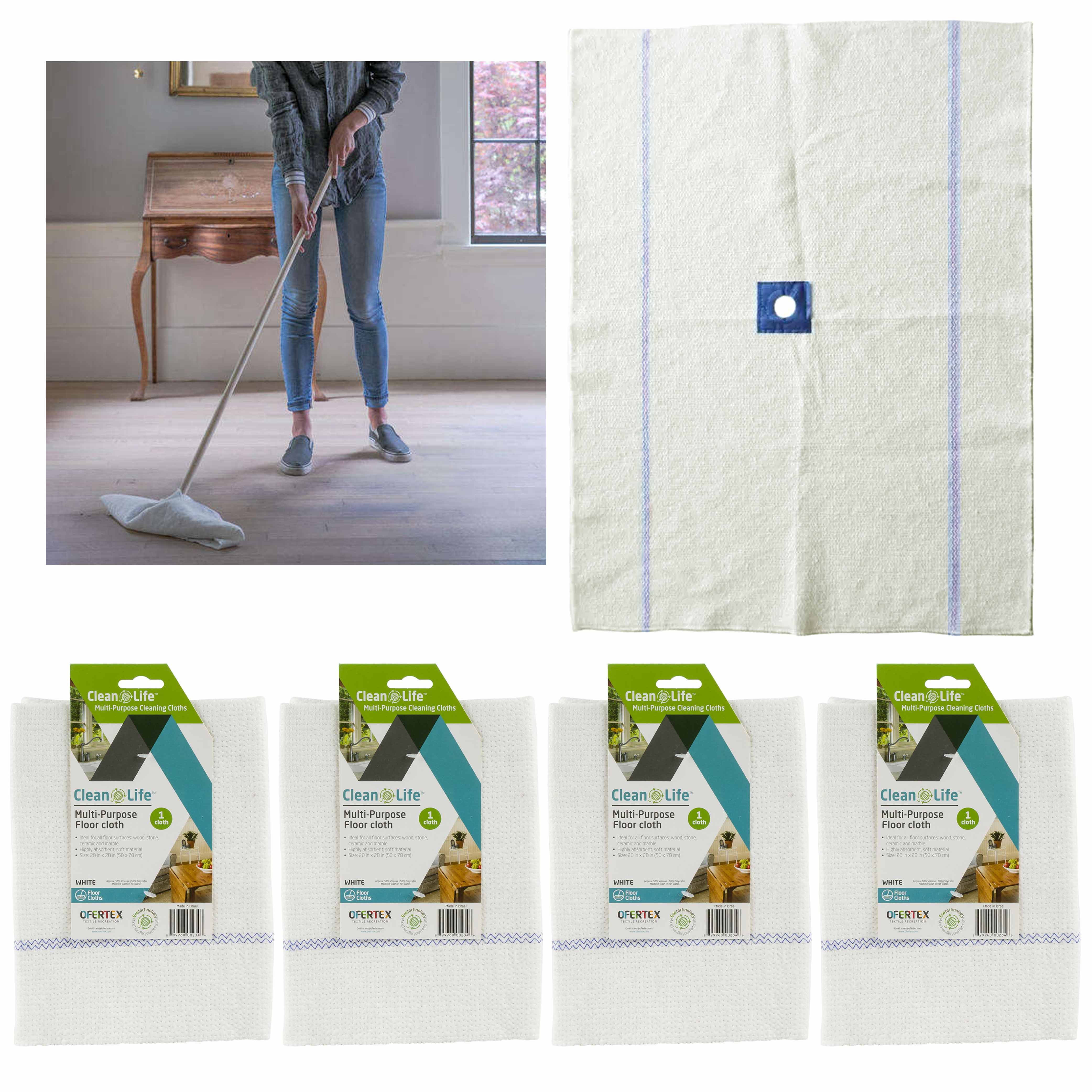 4 Pc Large Floor Cleaning Cloths Mop Broom Towel Absorbent Multipurpose