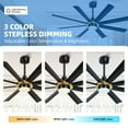 thumbnail image 4 of Dextrus 60 Inch Large Modern Ceiling Fan with Light and Remote Control, Black ceiling fan with 8 Blades ,6 Speed for Indoor, 4 of 10