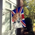 thumbnail image 2 of English Foxhound with English Union Jack British Flag House Flag, 2 of 4