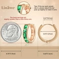 thumbnail image 3 of Linawe Green Small Hoop Earrings, Rose Gold Huggie Earrings for Women Trendy, Cubic Zirconia Earrings Stud, Piercing Jewelry, Cartilage Mini Hoop, Emerald Earrings Flat Back, 3 of 5