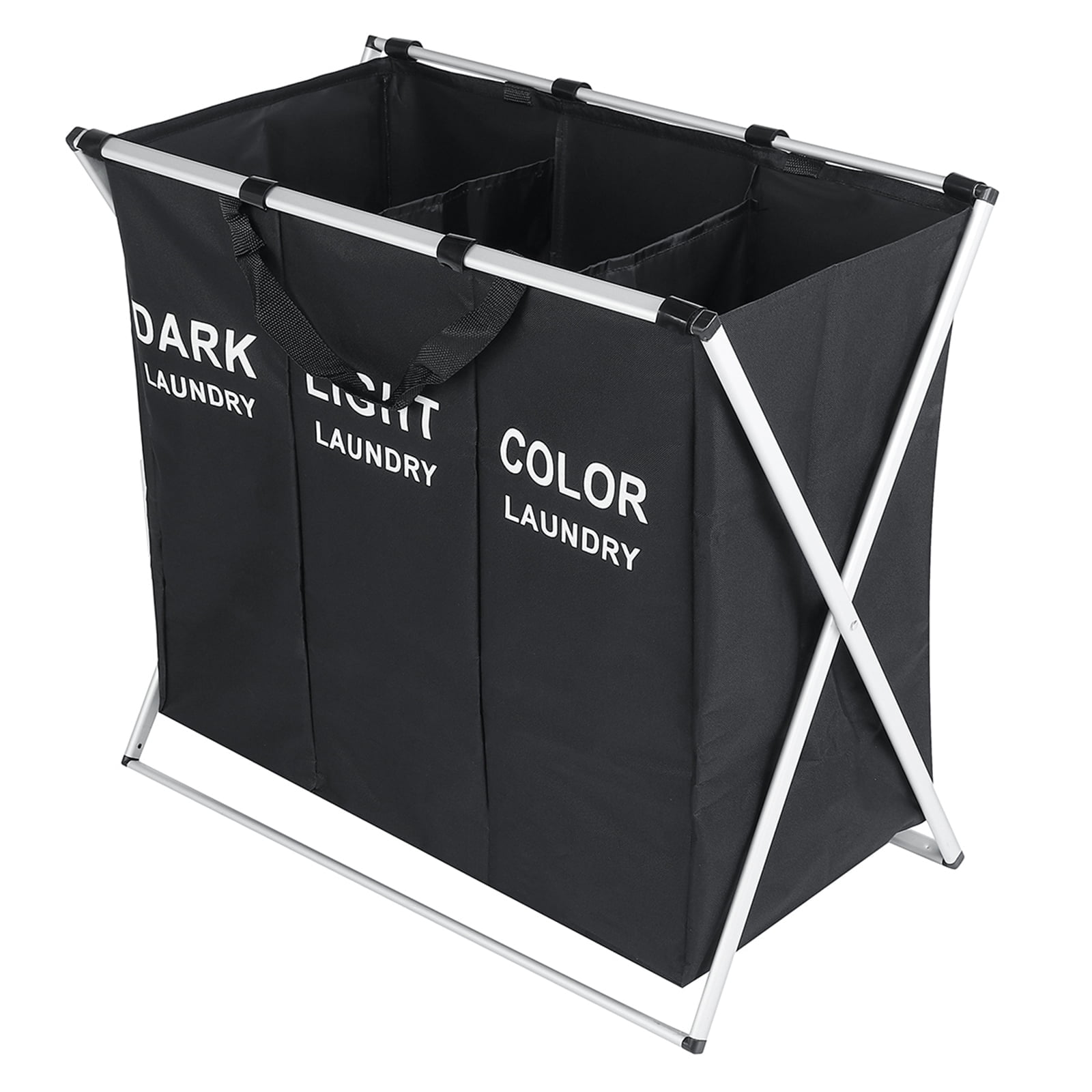 Laundry Hamper Sorter, Large 3 Section Laundry Basket 600D Oxford