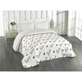 thumbnail image 2 of Ambesonne Romance Quilted Coverlet 3 Pcs, Love Valentines Day, Queen Size, Vermilion Black, 2 of 4