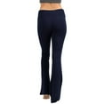 thumbnail image 2 of Womens Solid Foldover Lounge Flared Cotton Yoga Pants, 2 of 4