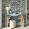 thumbnail image 4 of Dex Beige Striped Linen Ottoman, 4 of 7