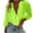 Yellow, variant on RYRJJ Womens Long Sleeve Blouse Ruffle Front Shirts Tops Button Down Deep V Neck Dressy Casual Chiffon Work Blouses(Hot Pink,S)