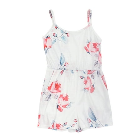 

TAIAOJING Kids Kid Girls Playsuit Mother And Daughter New Floral Print Suspender Waist Jumpsuit Playsuits Family