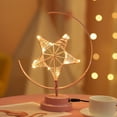 thumbnail image 2 of Blasgw LED Decorative Lamp Table Lamp Modeling Lamp Diy Rattan Star Night Light Pink, 2 of 4