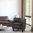 thumbnail image 3 of Yaheetech Faux Leather Accent Arm Chair For Living Room, Espresso, 3 of 9