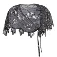 thumbnail image 3 of PrettyGuide Women's 1920s Shawl Beaded Evening Wraps Flapper Bolero, 3 of 5