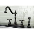 thumbnail image 2 of Kingston KB1755BEXBS Essex Two-Handle 4-Hole 8" Centerset Kitchen Faucet with Brass Sprayer in Oil Rubbed Bronze, 2 of 5