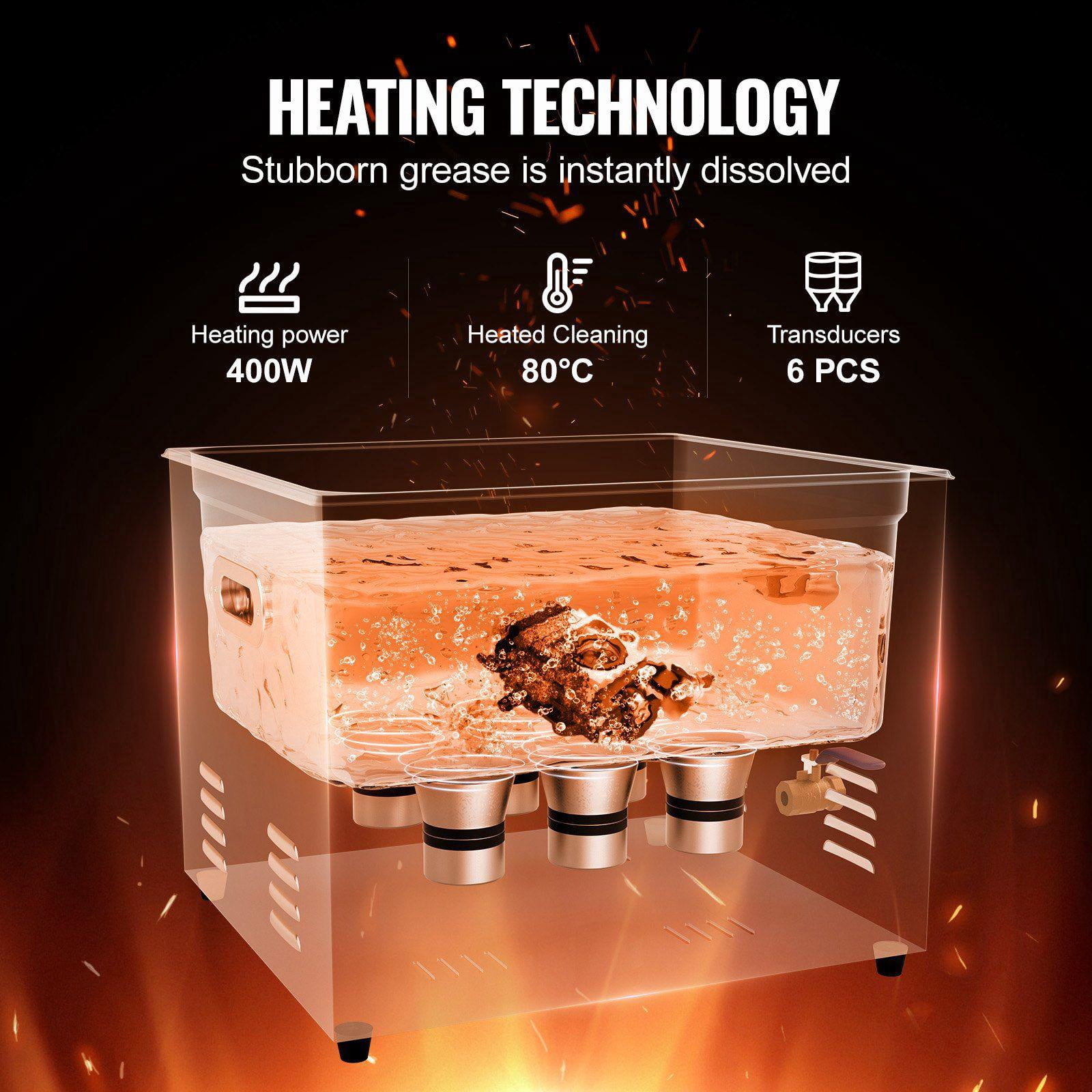 15L 360W Professional Ultrasonic Cleaner with Timer Heater 40kHz Digital Cleaning Machine Basket for Watch Glasses Jewelry Retainer Industrial Parts Tools