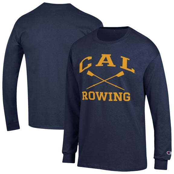 Men's Champion Navy Cal Bears Rowing Jersey Long Sleeve T-Shirt