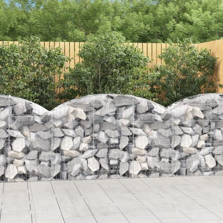OWSOO Arched Gabion Basket 59.1 x19.7 x31.5 /39.4  Galvanized Iron