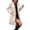 Beige, variant on UDAUDU Women's Winter Wool Blend Mid-Long Coat Notch Collar Double Breasted Pea Coat Trench Elegant Jacket Outwear XL