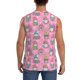 thumbnail image 4 of Balery pink Holiday Joy Camisetas sin mangas para hombre, absorbe la humedad y protege contra el mal olor.-Small, 4 of 7