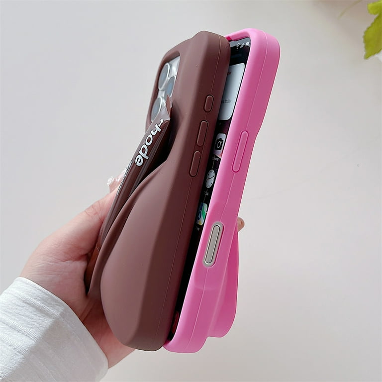 For Rhod E Lipstick Holder Ribbon Espresso Toast Silicone Phone Case for IPhone 11 12 13 14 15 16 Pro Max Plus 16E Protective Cover