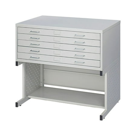 UPC: 0073555497137 | Safco Facil Steel Flat File High Base Small Light Gray 4971LG