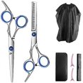 thumbnail image 2 of Juego profesional de tijeras de peluquería con tijeras de entresacar, peine y estuche de cuero para barbería., 2 of 4