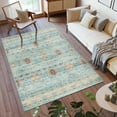 thumbnail image 5 of Crystal Print Tanis Traditional Moroccan Sage Washable Indoor Area Rug, 3x5, 5 of 9