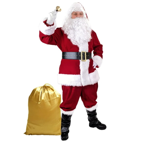 Set de 11 piezas de Santa Suit Togake Deluxe Classic Velvet para hombre