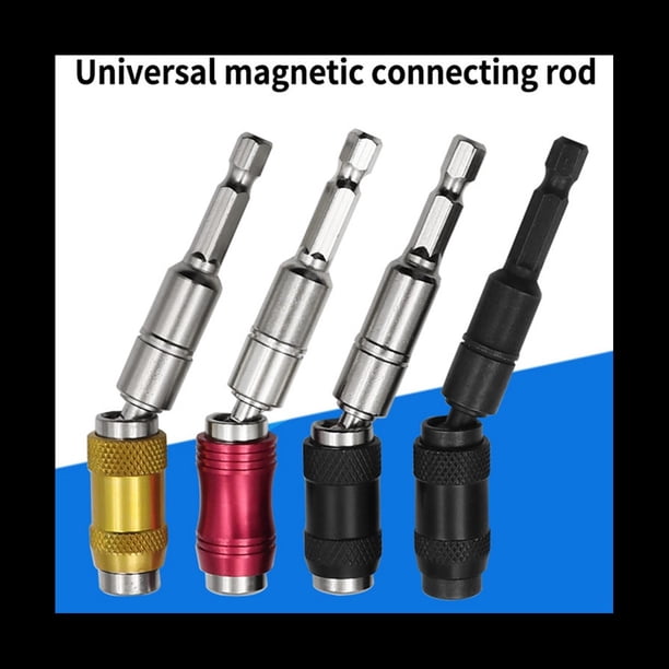 145MM De Anillo MagnéTico Destornillador Taladro Herramienta De Mano Broca Varilla De ExtensióN Soporte De Cambio RáPido Negro + Juego De Plata