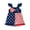 Blue, variant on BemeyourBBs Toddler Baby Girl 4th of July Outfit Patriot Independent Day Clothes Little Girl Summer Overalls Shorts Fourth of July Flying Sleeve Star Stripe Print Front Bow Romper Jumpsuit Overall