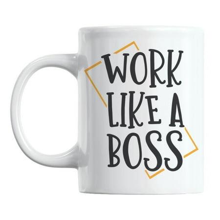 

Work Like a Boss White Ceramic Coffee & Tea Mug for Employee or Co-Worker (11oz)