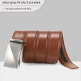 thumbnail image 4 of SENDEFN Men's Leather Belt Automatic Ratchet Buckle Slide Belt for Dress Casual Trim to Fit with Gift Box, 4 of 6
