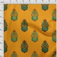 thumbnail image 3 of oneOone Cotton Poplin Twill Mustard Yellow Fabric Floral & Paisley Block Sewing Material Print Fabric By The Yard 56 Inch Wide, 3 of 4