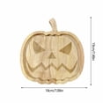 thumbnail image 3 of Halloween Wooden Pumpkin Tray, Khaki Wood Serving Platter for Candy, Snacks and Fruit, Gothic Party Table Centerpiece and Home Kitchen Decor, 3 of 7