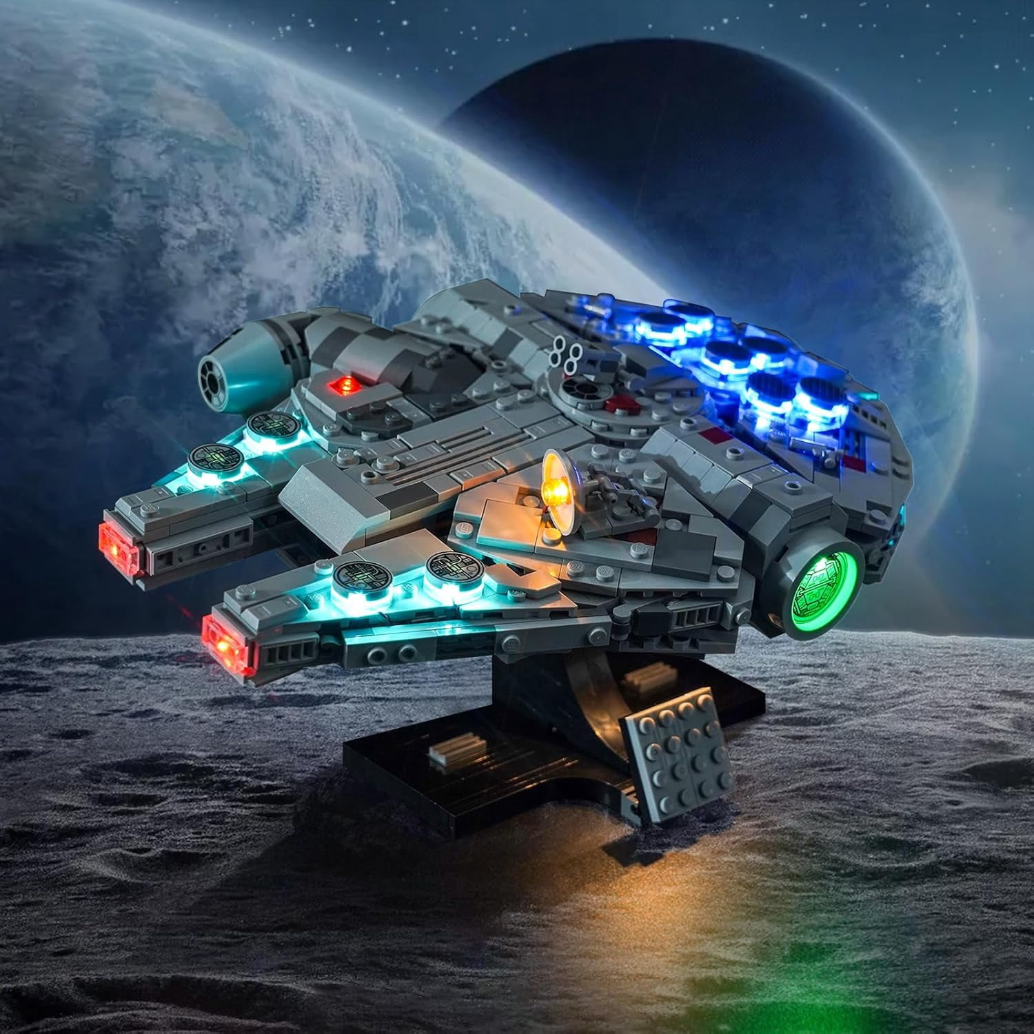 Upgraded Led Light Kit Compatible with Lego New Hope Millennium Falcon Building Set, Lights Decoration Compatible with Lego 75375 (Model Not Included)