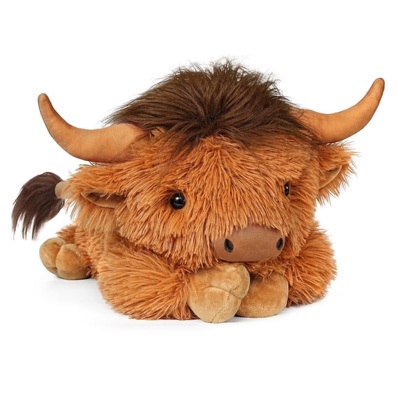 22" Highland Cow Weighted Stuffed Animals,  Brown 4lbs Weighted Highland Cow Plush Gift,  Soft Adorable for Kids and Adults