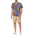 thumbnail image 2 of Lars Amadeus Men's Summer Leopard Printed Short Sleeves Button Down Beach Shirt, 2 of 6