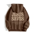 thumbnail image 5 of Siilsaa Oversized Hoodie for Men Good Things Take Time & Rose Shape Graphic Long Sleeve Y2K Hooded Pullover Tops Comfort Hoodies Coffee,S, 5 of 5