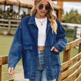 thumbnail image 6 of Women'S Button-Down Vintage Ripped Blue Denim Jacket  XXL, 6 of 8