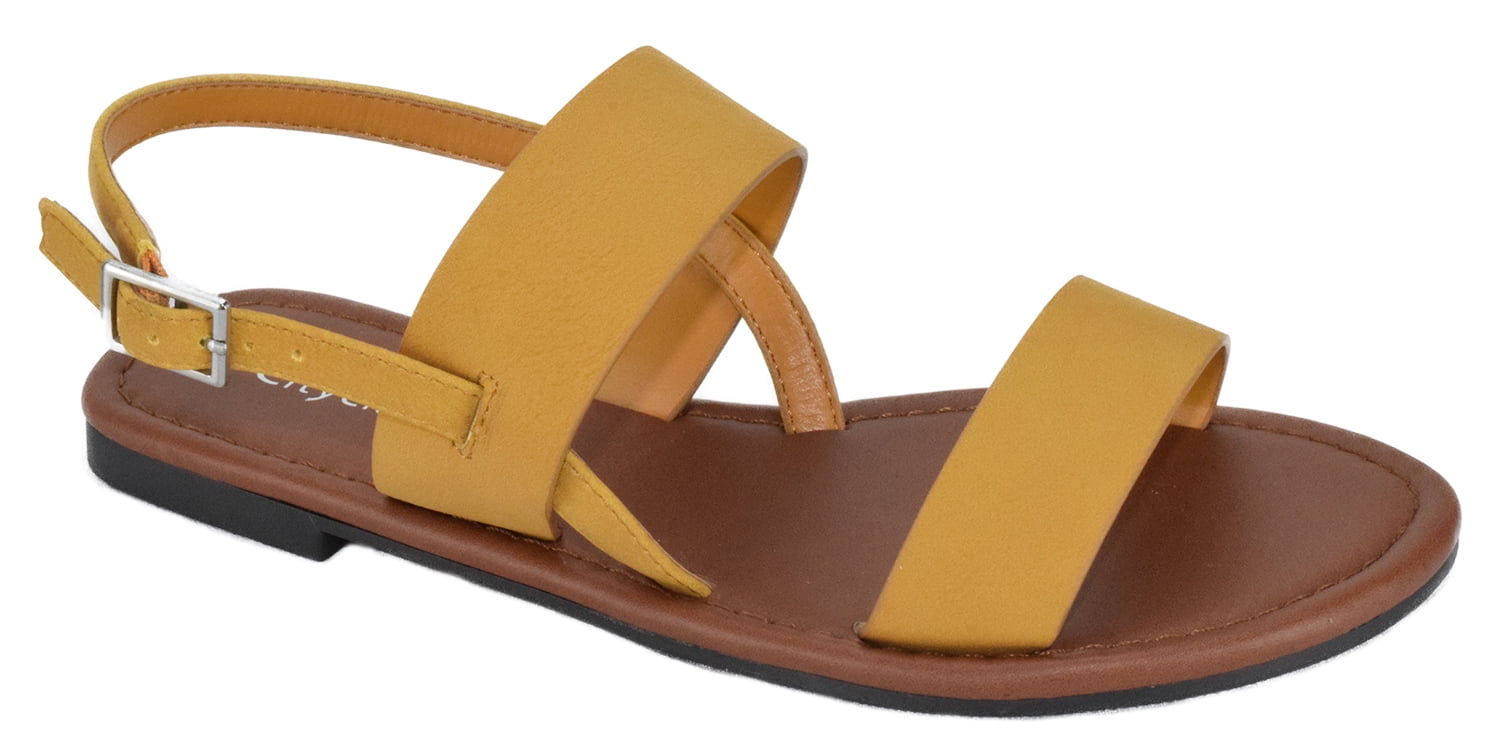 City Classified Shoes Women Plain Basic Gladiator Sandals Ankle
