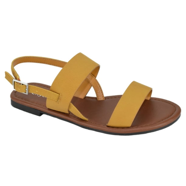 city classified gold sandals