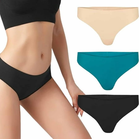Aura Invisible Camel Toe Thong  Aura Underwear  Aura Panties  High Waisted Seamless Thongs for Ladies No Show Panty Pack