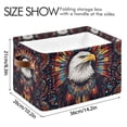 thumbnail image 4 of Yayeee 2 Pack Canvas Storage Basket with Handles for Shelves Fabric Bins Closet Organizer, Brown Abstract Eagle, 4 of 8