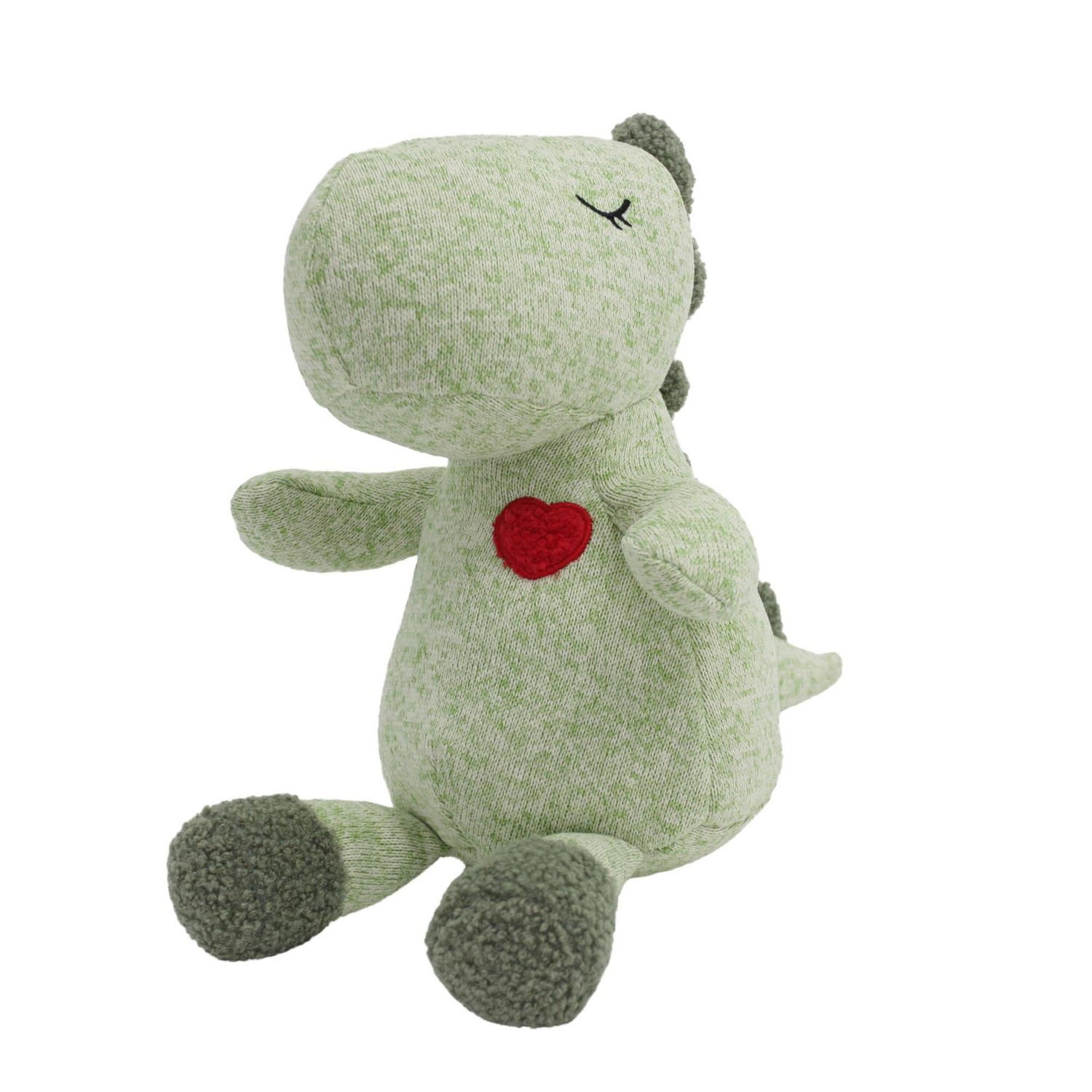 WAY TO CELEBTATE VALENTINE 10" KNIT PLUSH ANIMALS-GREEN DINO