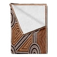 thumbnail image 2 of Tribal Soft Flannel Fleece Blanket, Australian Aboriginal Style Earth Tone Dot Painting Depicting Pattern with Borders, Cozy Plush for Indoor and Outdoor Use, 70" x 90", Multicolor, by Ambesonne, 2 of 5