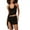 Black, variant on Musuos Women Summer Mini Beach Dress Sleeveless Backless Halter Neck Tie Dye/Leopard/Solid Color Dress
