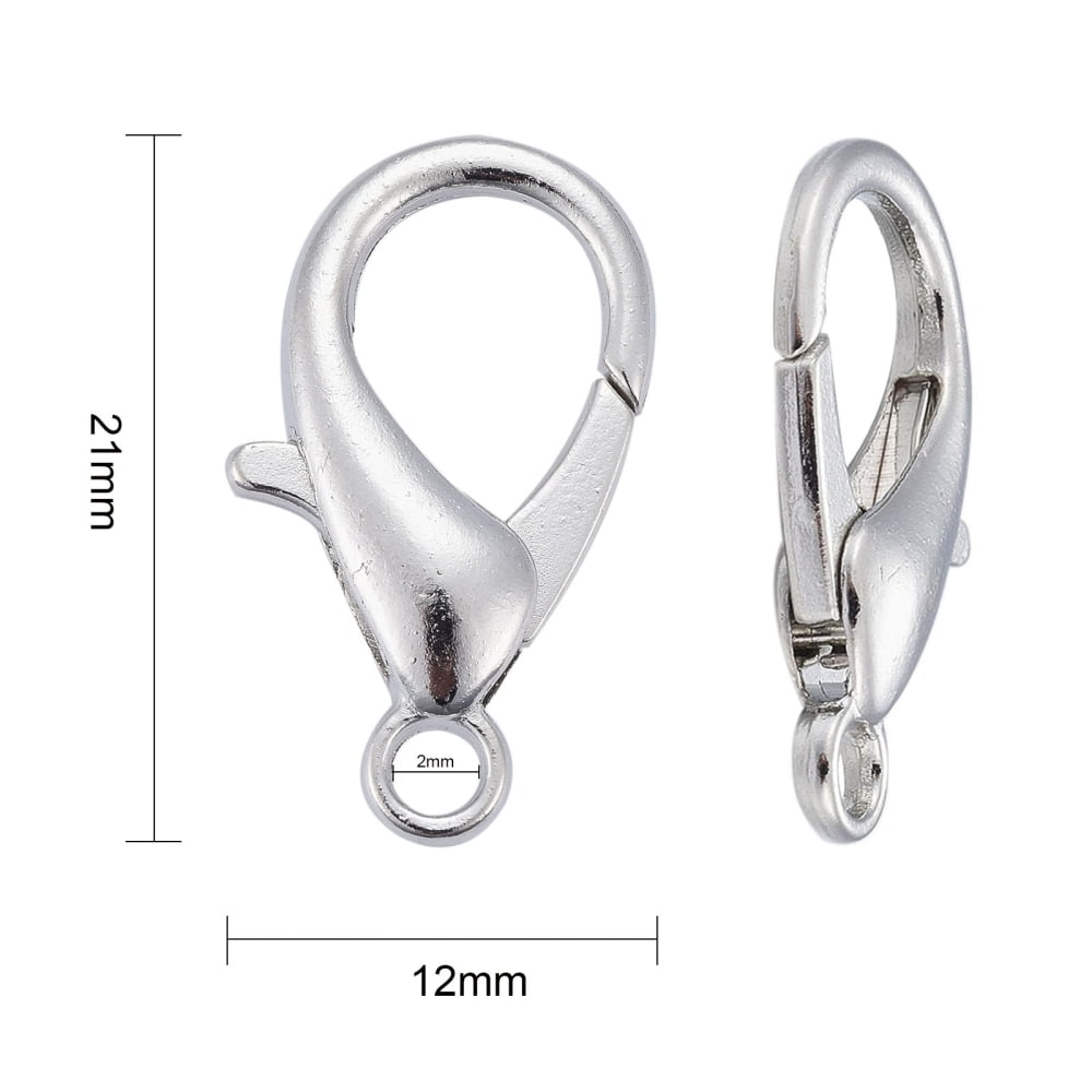 500pcs Zinc Alloy Lobster Claw Clasps Parrot Trigger Clasps Cadmium Free & Nickel Free & Lead Free 21x12mm Hole: 2mm