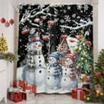 thumbnail image 2 of Shower Curtain 72"W x 96"L Christmas Snowman Xmas Tree Black Fabric Shower Curtains Set with Hooks Water Repellent Bathroom Curtains Machine Washable Bathroom Accessories, 2 of 9