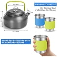 thumbnail image 3 of Multi-PCS Camping Cookware Kit,Green，Cookware Kit Aluminum Alloy, Lightweight, Durable and Compact with Camping Stove, Kettle, Mug for Fishing/Survival/Hiking/Outdoor/Picnic, 3 of 6